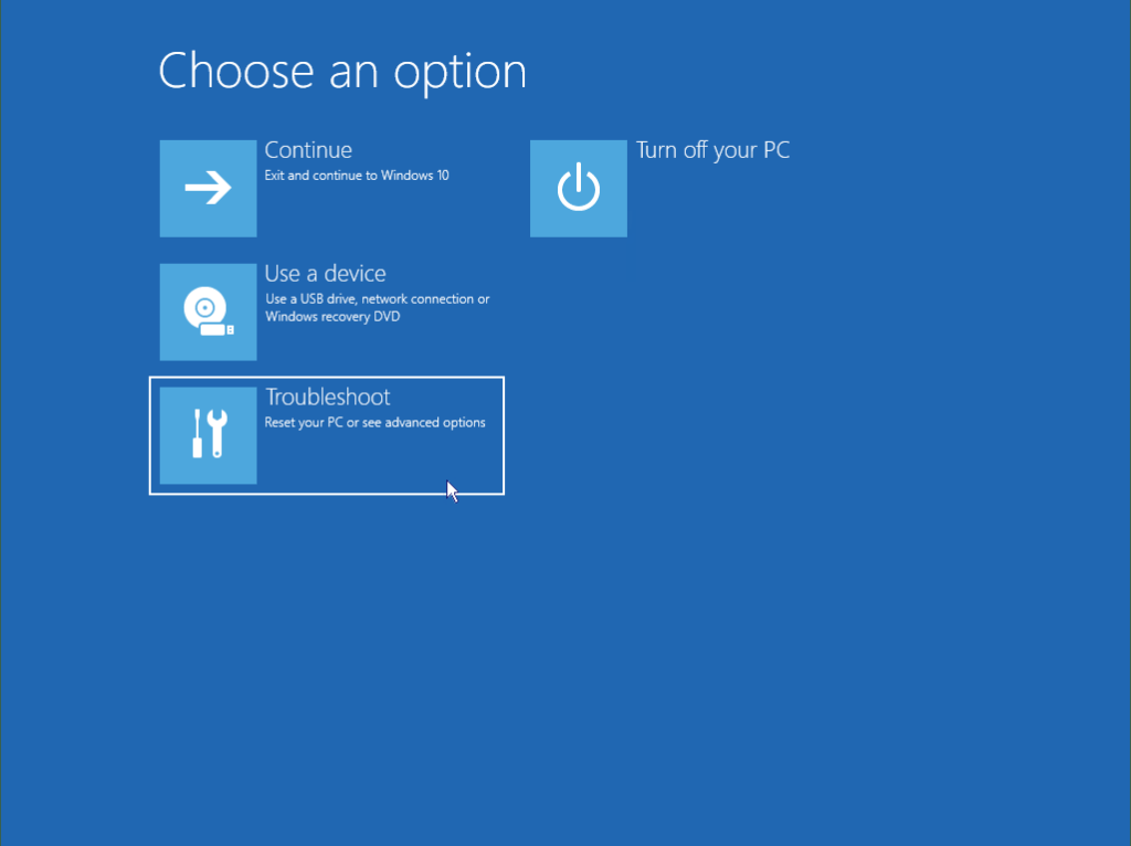 Start Windows in safe mode: Choose option