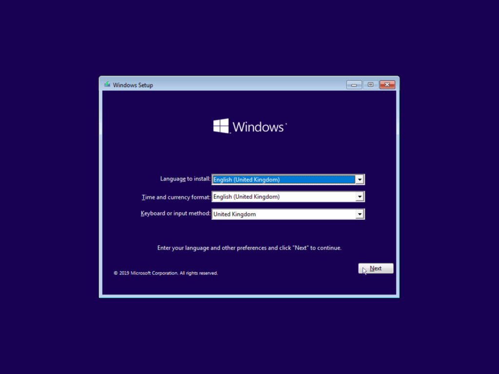 How to install Windows 10 step 1