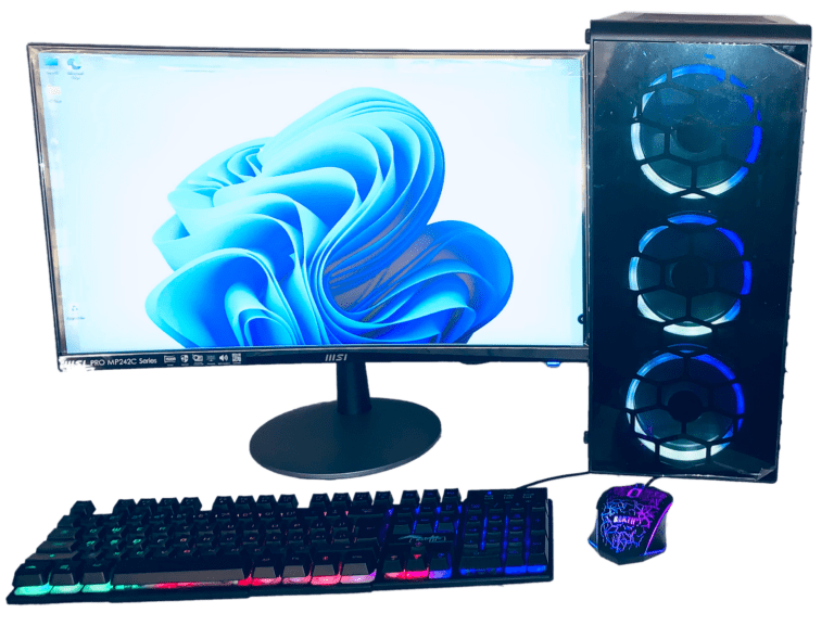 Ryzen 5 5600G PC and MSI curved monitor