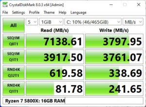 Disk read/write speeds