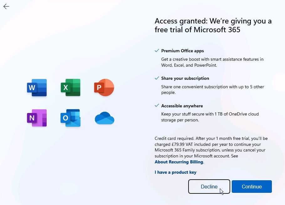 Install Windows 11 with Microsoft account