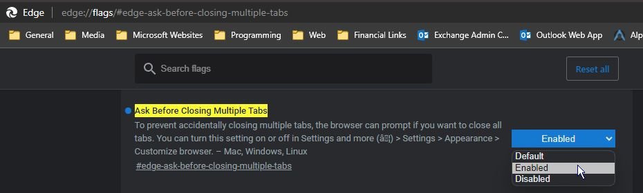 Microsoft Edge flags